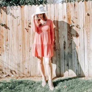 Women's‎ Long Sleeve Brushed Rib-Knit Tiered Dress size XS